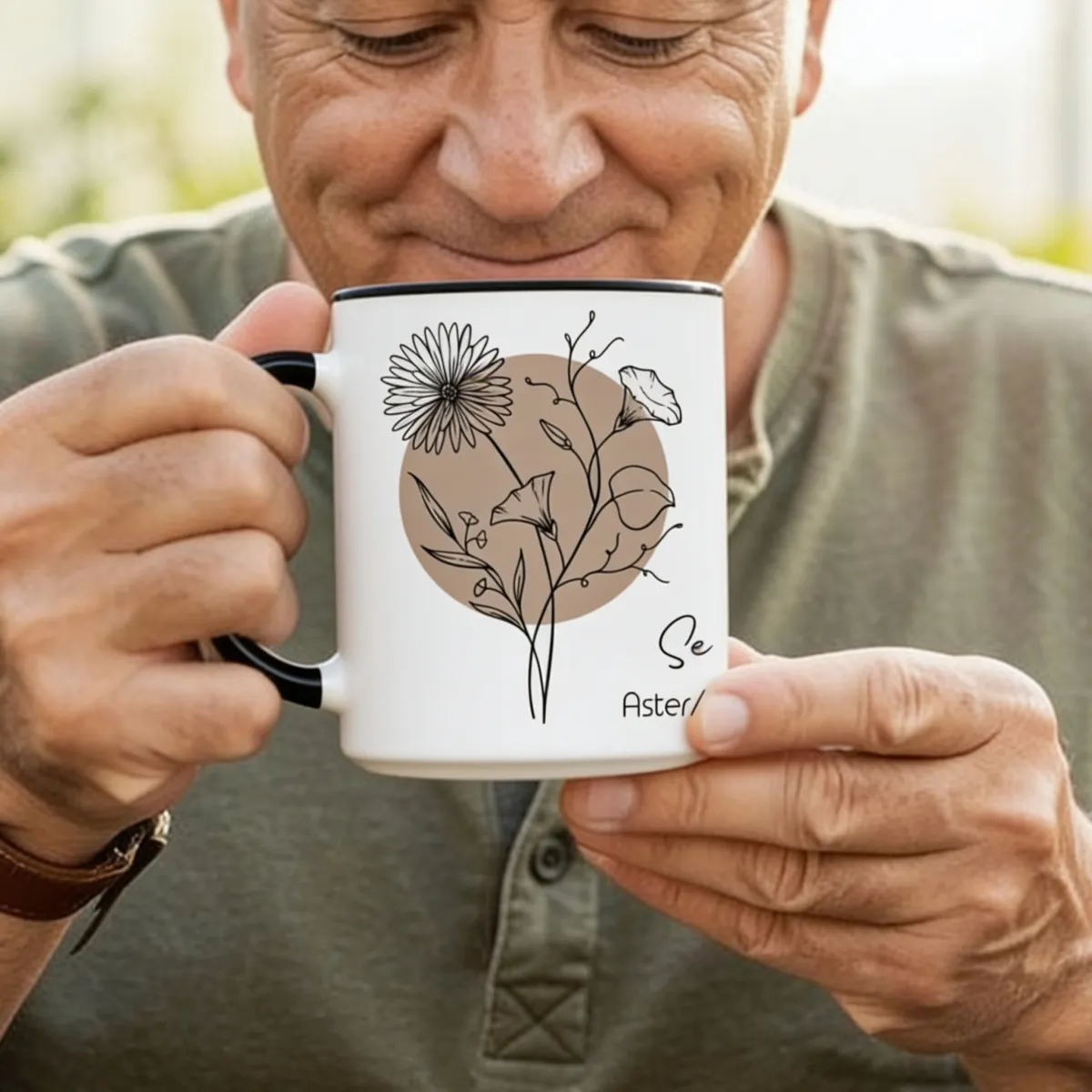 Maandbloem Mok met Eigen Text - 
