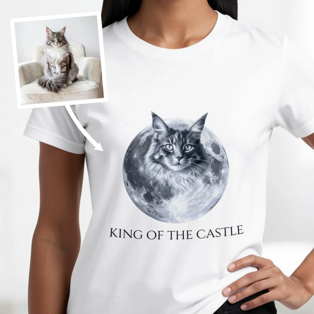 Huisdier Maan Portret T-shirt - 
