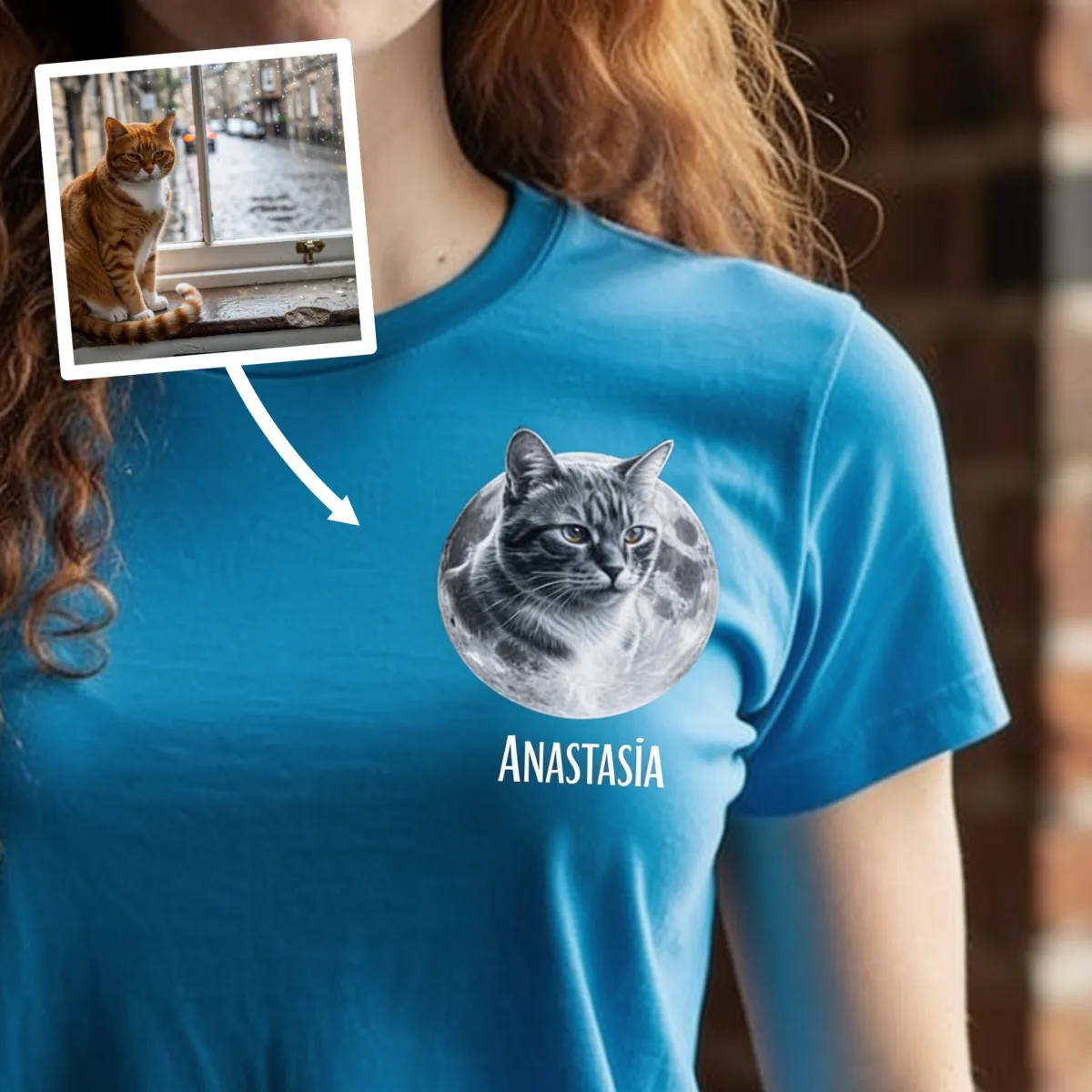 Huisdier Maan Portret T-shirt - 