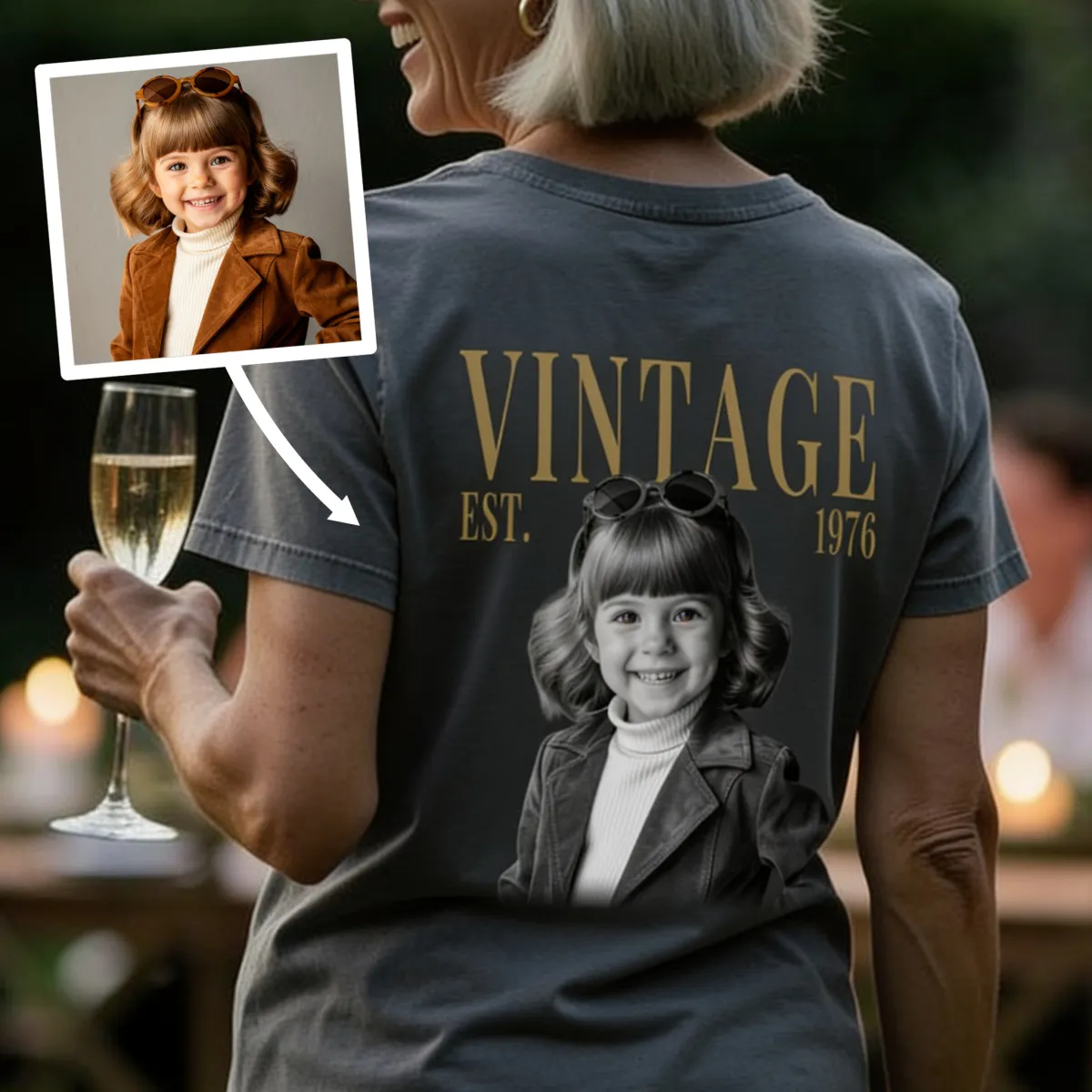 Camiseta vintage com a sua própria foto - Cinquenta e ainda vintage