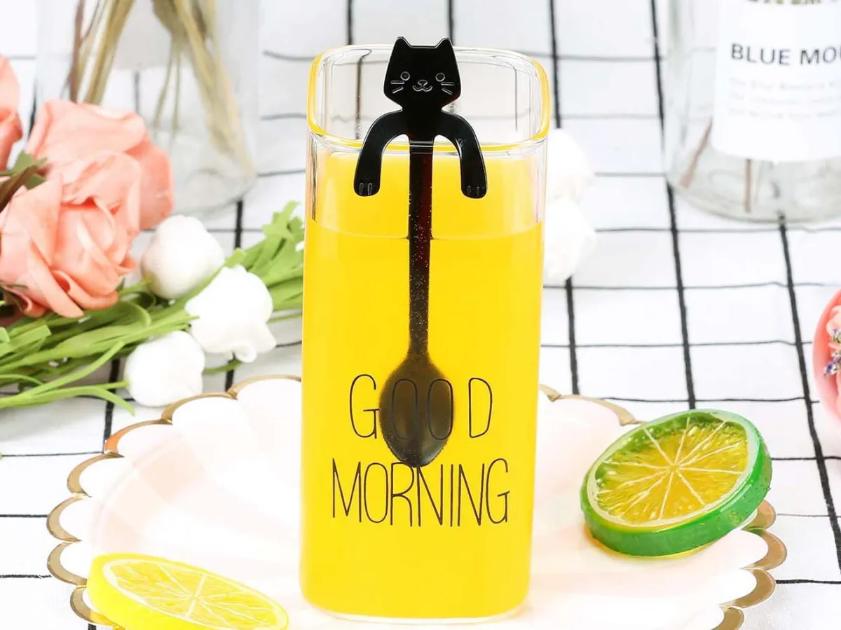 6 Cuillères à thé Chat Suspendu