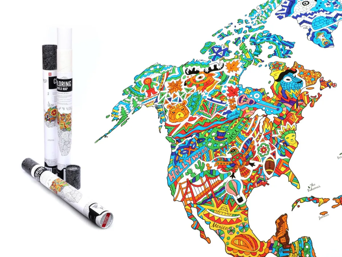 Kleurposter Wereldkaart