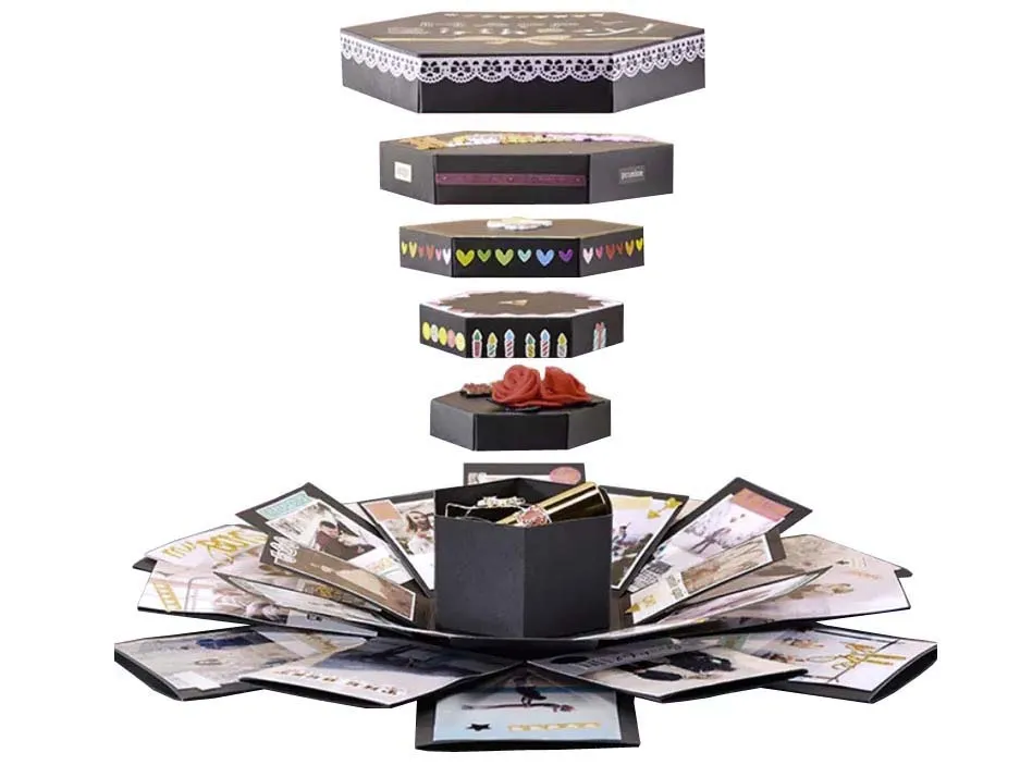 DIY Foto Explosion Geschenkbox (Gefaltet)