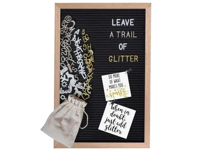 Filz Buchstabentafel (Holzrahmen)