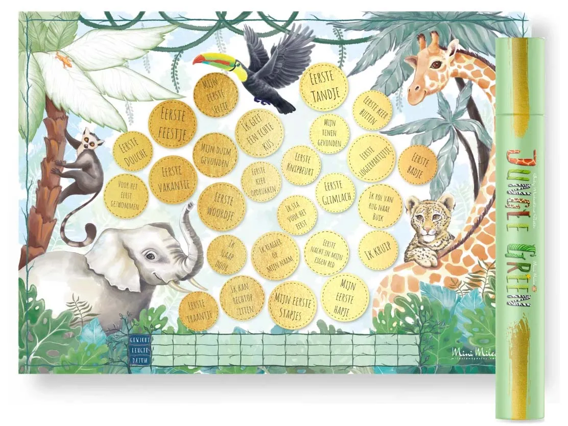 Baby Meilensteine Rubbel-Poster