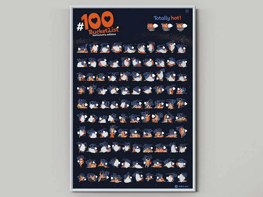 Kamasutra Bucketlist Krasposter Kopen | Scratch Poster - CoolGift