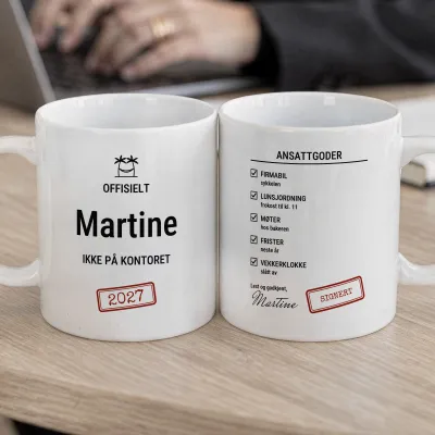Pensjonistgave til Kollega: Kopp med Navn og Fordeler - Avskjedsgave til en kollega på kontoret
