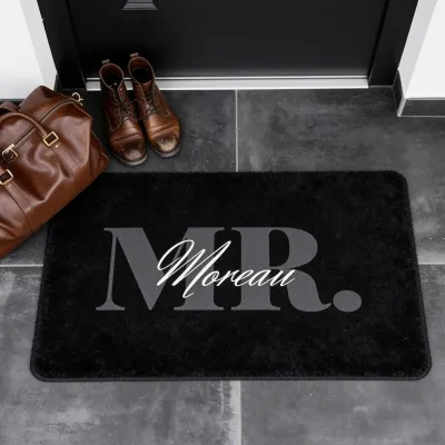 Gepersonaliseerde Deurmat met Monogram en Naam - Vaderdagcadeau voor papa's eigen voordeur