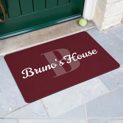 Gepersonaliseerde Deurmat met Monogram en Naam - Voor een baasje bij wie de hond de baas is