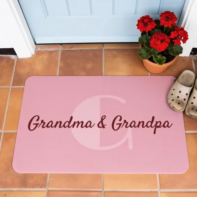 Gepersonaliseerde Deurmat met Monogram en Naam - Voor oma en opa, waar iedereen welkom is