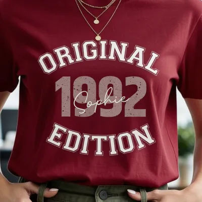 T-shirt Édition Limitée avec Année de Naissance et Prénom