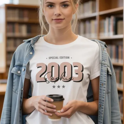 T-shirt Édition Limitée avec Année de Naissance et Prénom - Classic 2003 pour sœur qui fête ses vingt-et-un ans