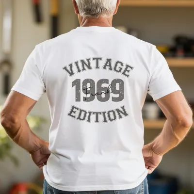 T-shirt Édition Limitée avec Année de Naissance et Prénom - Legendary 1969 pour les soixante-quinze ans de grand-père