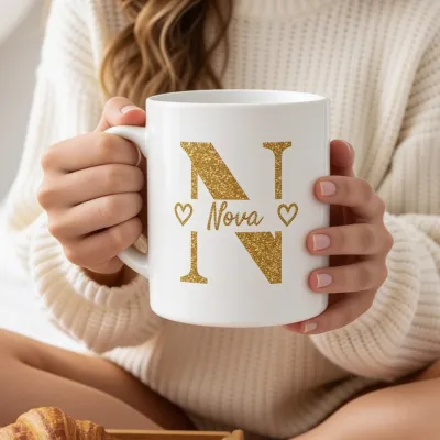 Monogram Mok met Naam - Achttiende verjaardag: ontbijt op bed