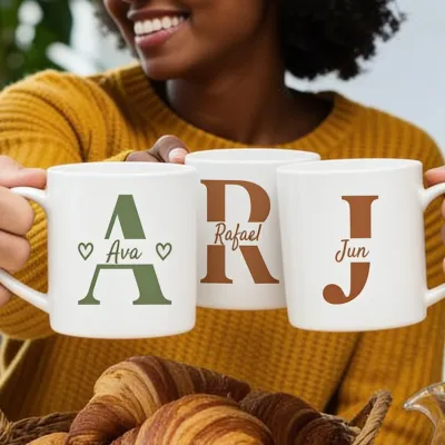 Monogram Mok met Naam - Teamontbijt op vrijdag