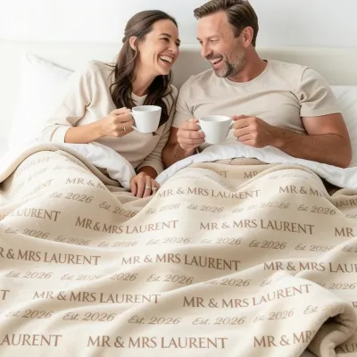 Babydeken met Naam - Zondagochtend als meneer en mevrouw