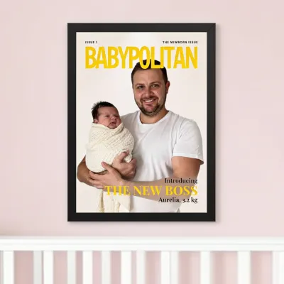 Póster Portada de Revista con Foto - La nueva jefa en portada para un nacimiento