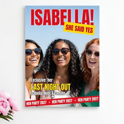 Póster Portada de Revista con Foto - En exclusiva en portada para la despedida de soltera