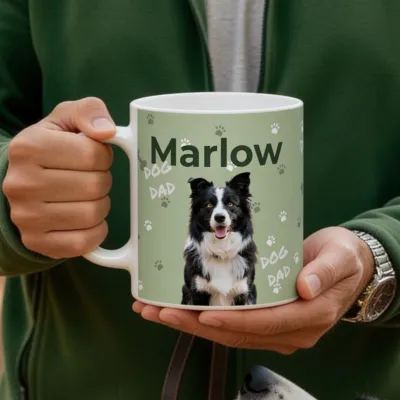 Mok met Foto van je Hond of Kat - Vaderdag van de hond voor een wandelpapa