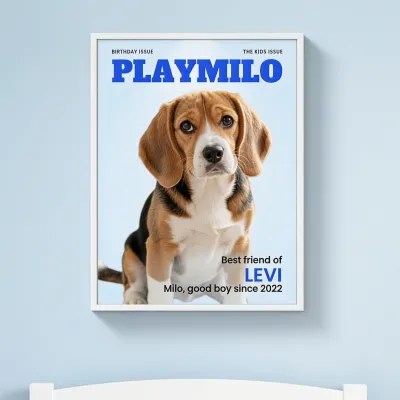 Poster do teu Animal como Capa de Revista - Melhor amigo na capa para uma criança que faz anos