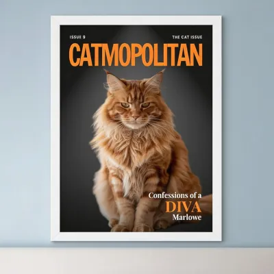Huisdier Poster Tijdschrift Magazine - Kattendiva op de cover voor je zus