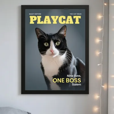Huisdier Poster Tijdschrift Magazine - Nachteditie met de kat voor een tiener
