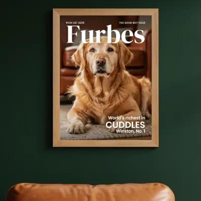 Huisdier Poster Tijdschrift Magazine - Rijkste hond van het jaar voor opa