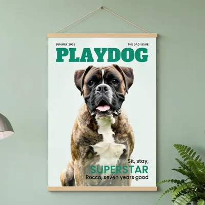 Huisdier Poster Tijdschrift Magazine - Vaderdag met de hond op de cover