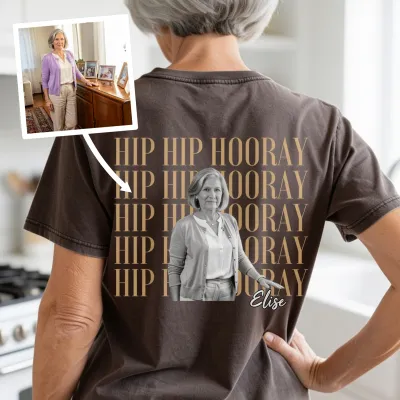 Tekstportrett T-skjorte - Hipp hipp hurra for bestemor