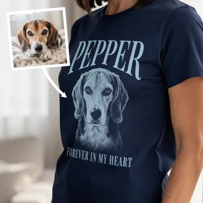 Pentekening van je Hond op T-shirt - Herinnering aan een oude beagle