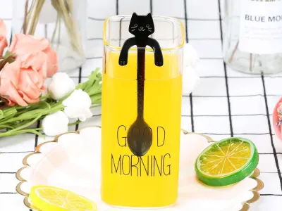 6 Cuillères à thé Chat Suspendu