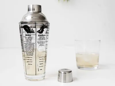 Cocktail Shaker with Recipes