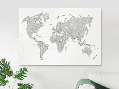 Kleurposter Wereldkaart