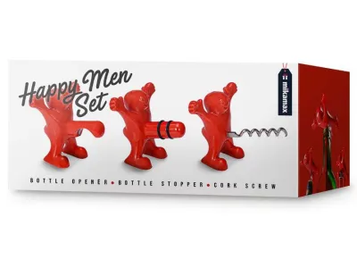 Happy Man Set - Kurkentrekker Flesopener Flessenstop