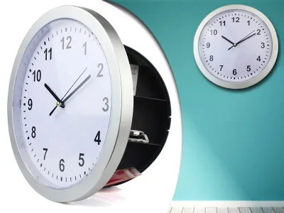 Wanduhr mit Tresor