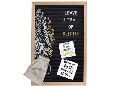 Filz Buchstabentafel (Holzrahmen)