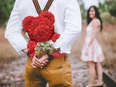 Rozenbeer 40 cm met Hart