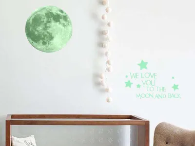 Glow in the Dark Moon Wall Sticker