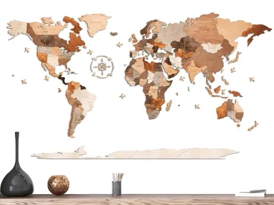 Carte Du Monde En Bois De Luxe