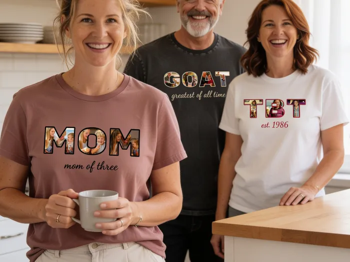 T-shirt Personalizada com Foto nas Letras