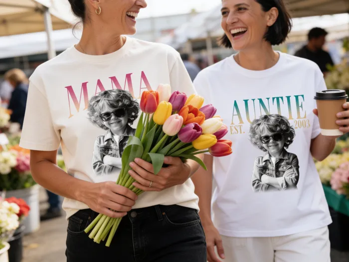 Foto majica s pastelnim barvnim prelivom in letnico