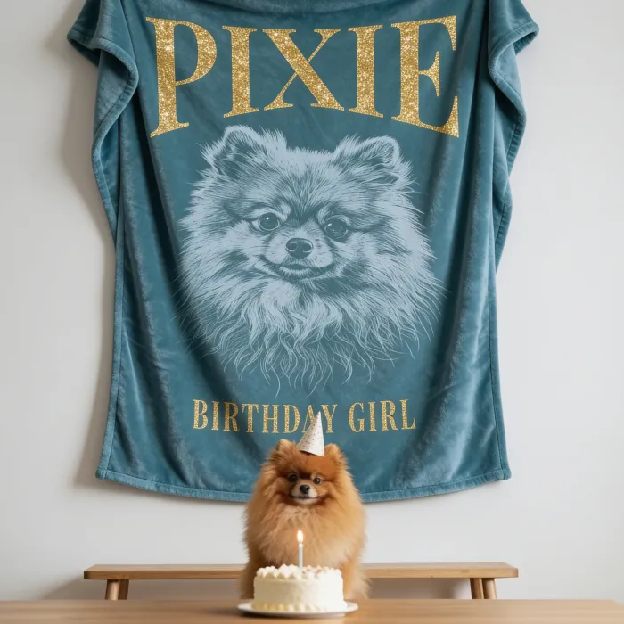 Fleecedeken met Portret van je Hond - Pixie wordt één