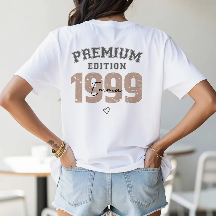 T-shirt Édition Limitée avec Année de Naissance et Prénom - Limited Edition 1999 voor vijfentwintigjarige studente