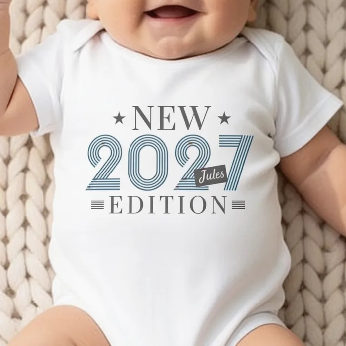 T-shirt Édition Limitée avec Année de Naissance et Prénom - NEW 2026 — romper voor een pasgeboren baby