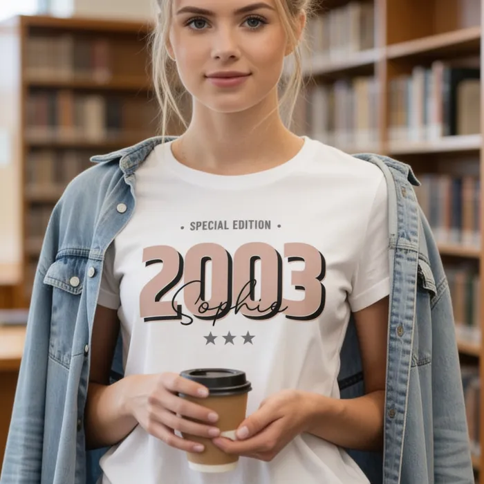T-shirt Édition Limitée avec Année de Naissance et Prénom - Classic 2003 voor zus die eenentwintig wordt