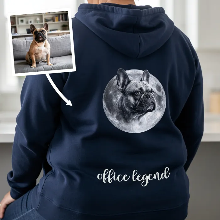 Huisdier Maan Portret T-shirt - Bella's Moon Moment