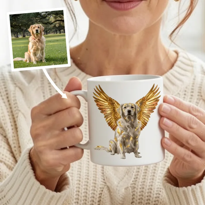 Huisdier Engel Foto Portret Mok - Golden Retriever Herinnering Mok
