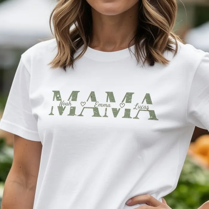T-shirt Maman avec les Prénoms des Enfants - Mama van Drie Avonturiers