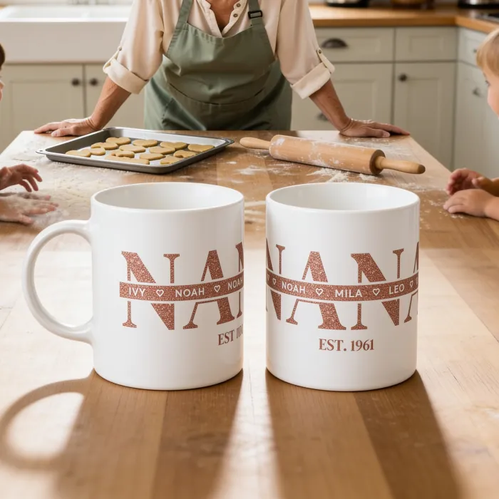 Mama/Oma Mok met Namen van de Kinderen - Nana bakt koekjes met de kleinkinderen