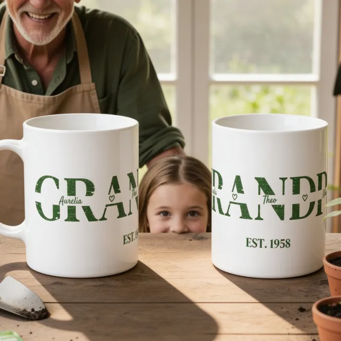 Mama/Oma Mok met Namen van de Kinderen - Opa in zijn tuinhuis met de zaadjes